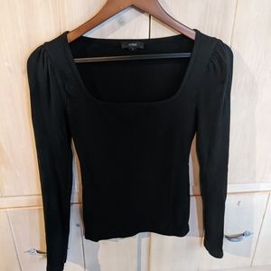 Jcrew black ribbed top size small cotton